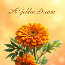 A stunning Wattpad book cover featuring the title "A Golden Dream" elegantly presented in a flowing cursive font, centered at the top