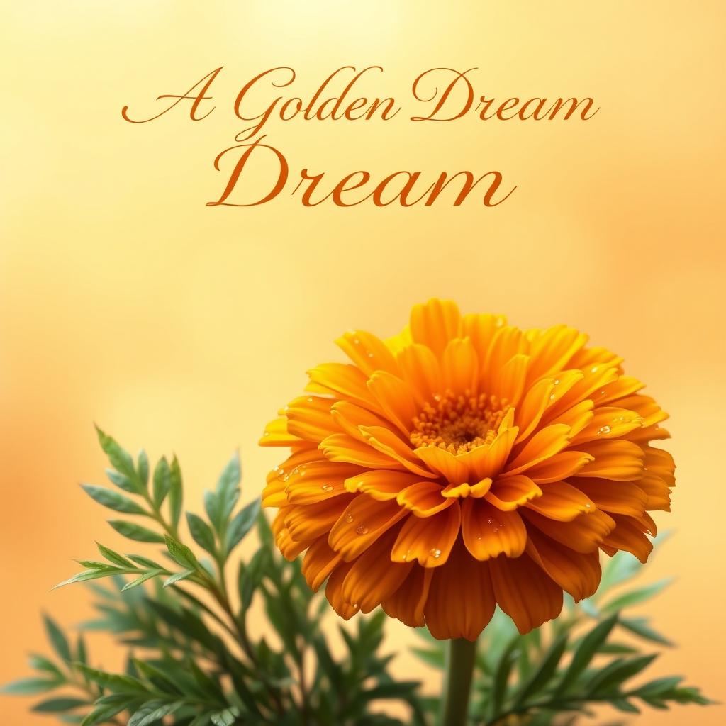 A stunning Wattpad book cover featuring the title "A Golden Dream" elegantly presented in a flowing cursive font, centered at the top