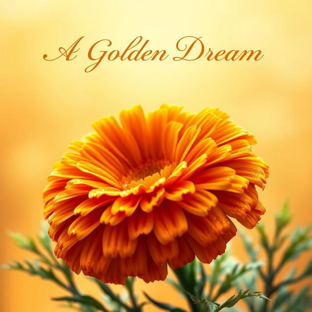 A stunning Wattpad book cover featuring the title "A Golden Dream" elegantly presented in a flowing cursive font, centered at the top