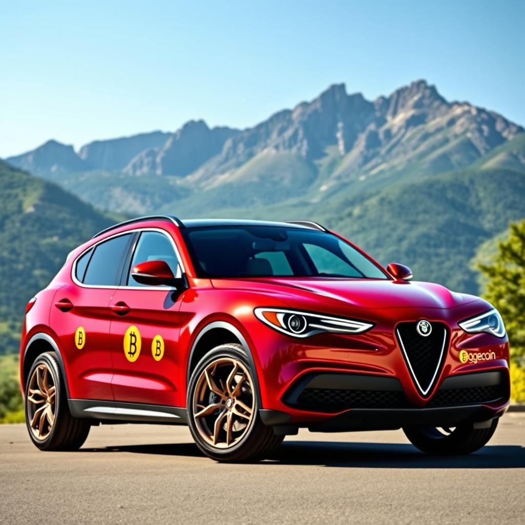 Unleash Style: Dogecoin Alpha Romeo Stelvio SUV
