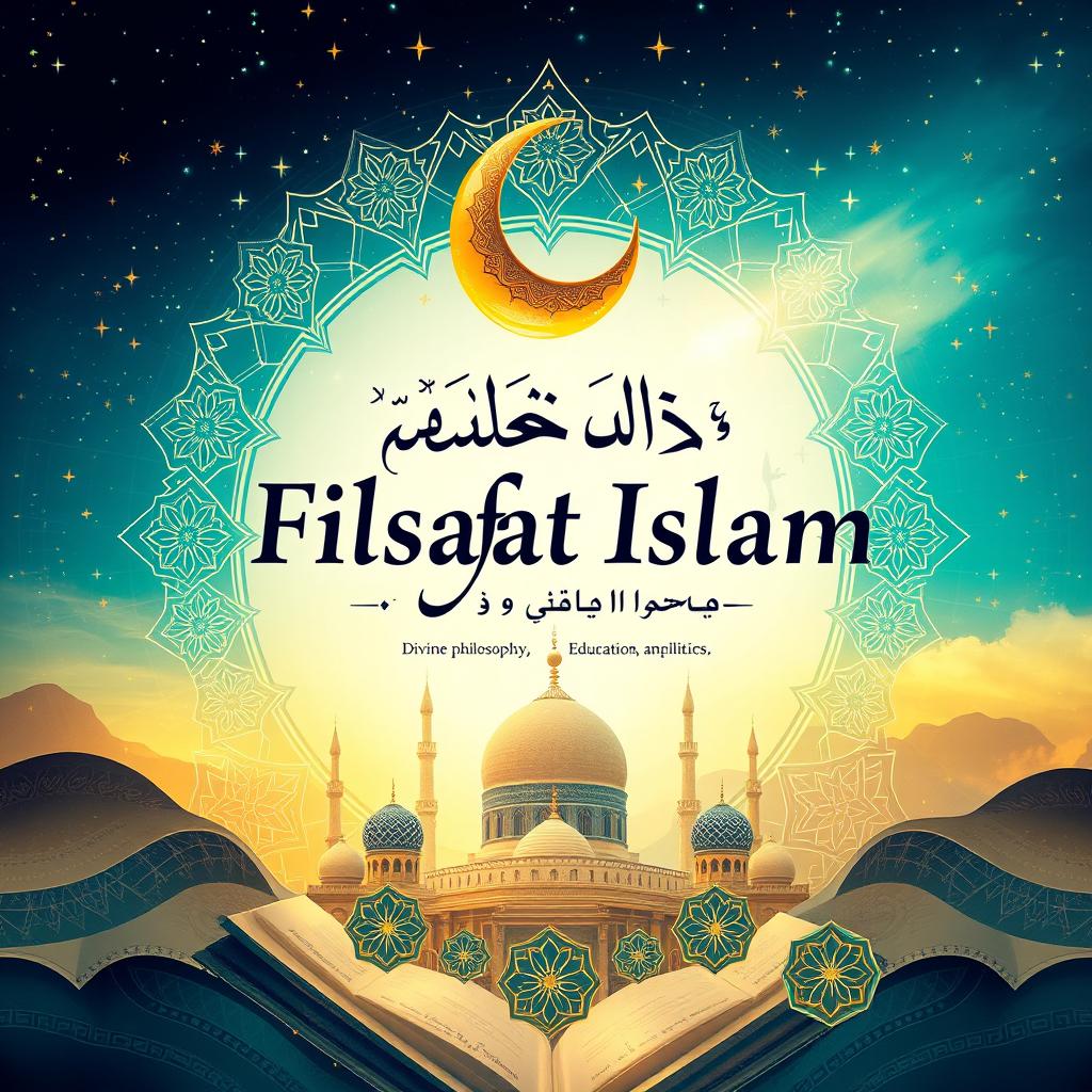 A captivating book cover design for a title 'Filsafat Islam'
