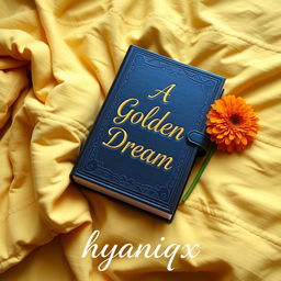 A stunning Wattpad book cover featuring a beautifully designed diary resting on a soft, textured yellow blanket on a neatly made bed