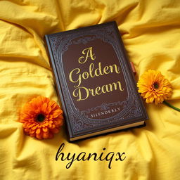 A stunning Wattpad book cover featuring a beautifully designed diary resting on a soft, textured yellow blanket on a neatly made bed
