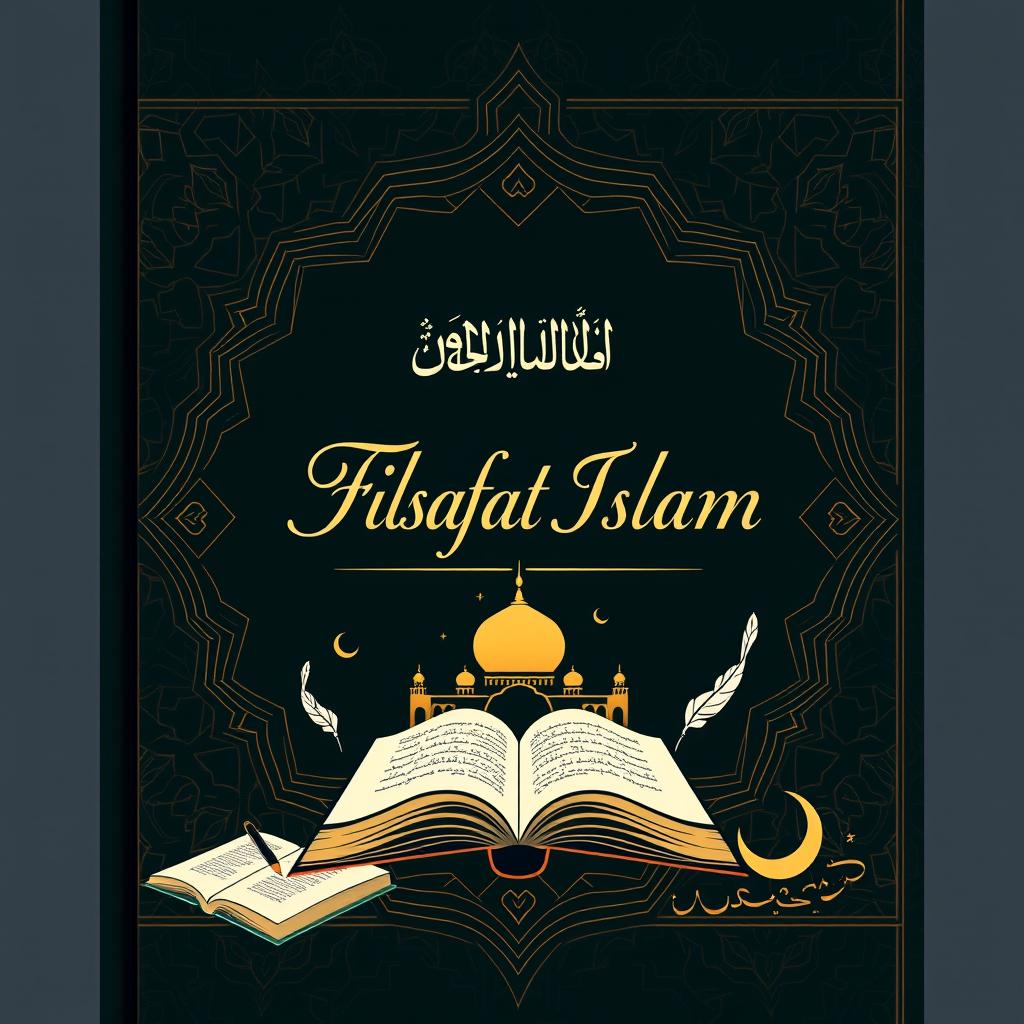 An elegant and thought-provoking book cover for 'Filsafat Islam'