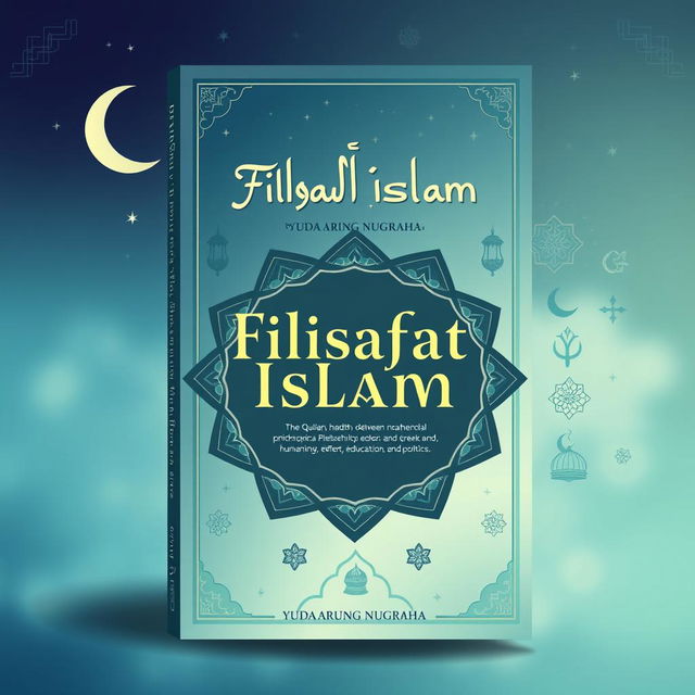 An intellectually engaging book cover for 'Filsafat Islam' by Yuda Agung Nugraha