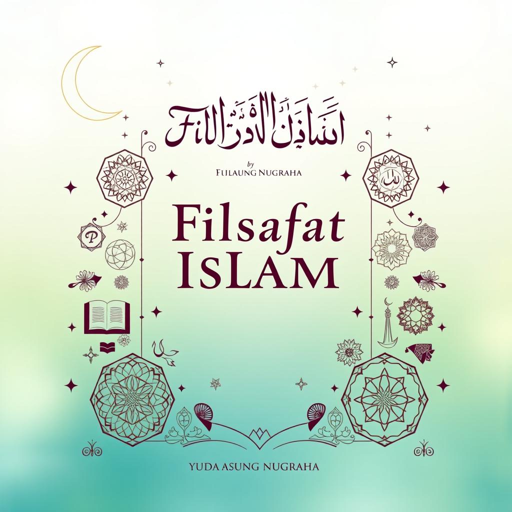 An intellectually engaging book cover for 'Filsafat Islam' by Yuda Agung Nugraha