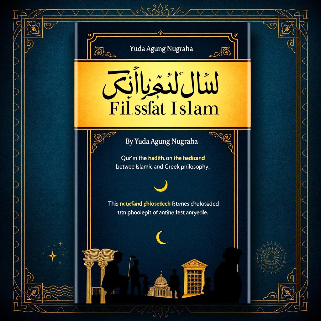 A captivating and scholarly book cover for 'Filsafat Islam' by Yuda Agung Nugraha