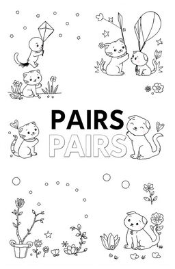 A delightful collection of coloring book illustrations designed for pairs