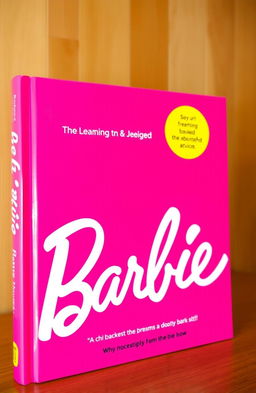 A vibrant pink book cover featuring the word 'Barbie' written prominently in bold, stylish typography
