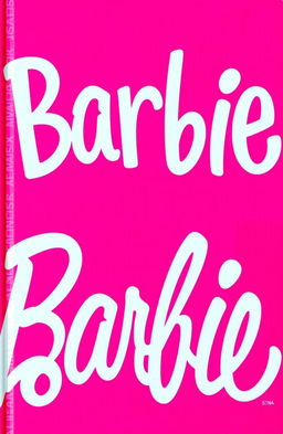 A vibrant pink book cover featuring the word 'Barbie' written prominently in bold, stylish typography