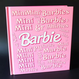 A light pink book cover filled with the phrase 'Mini Barbie' repeated all over in a fun and stylish typography