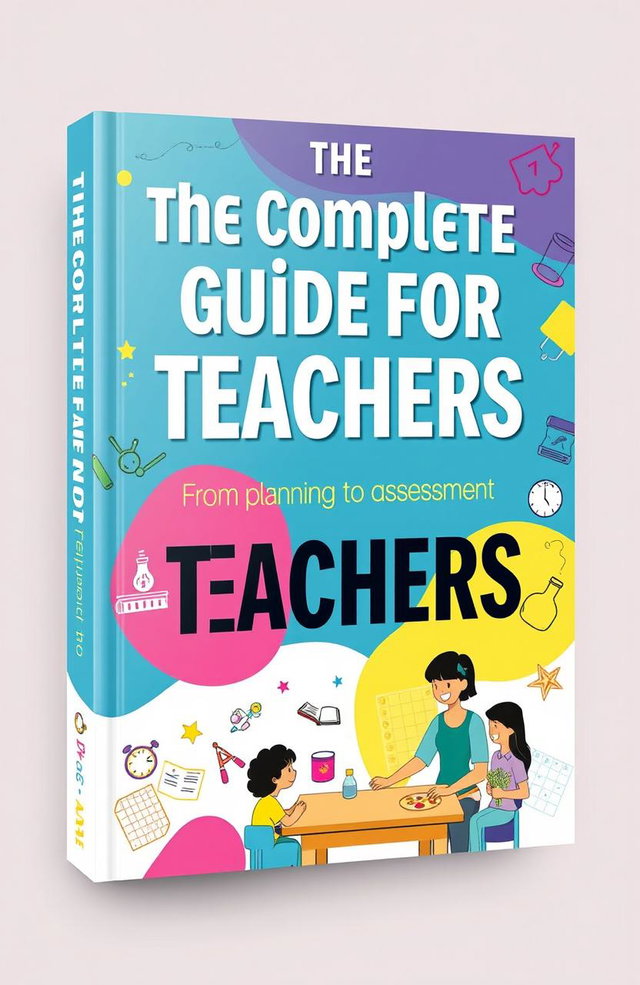 A book cover design for a title called 'The Complete Guide for Teachers: From Planning to Assessment'