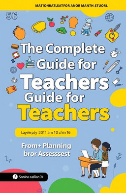 A book cover design for a title called 'The Complete Guide for Teachers: From Planning to Assessment'