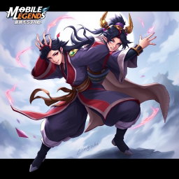 A fan art illustration combining Ling from Mobile Legends: Bang Bang and Yorichi from Demon Slayer