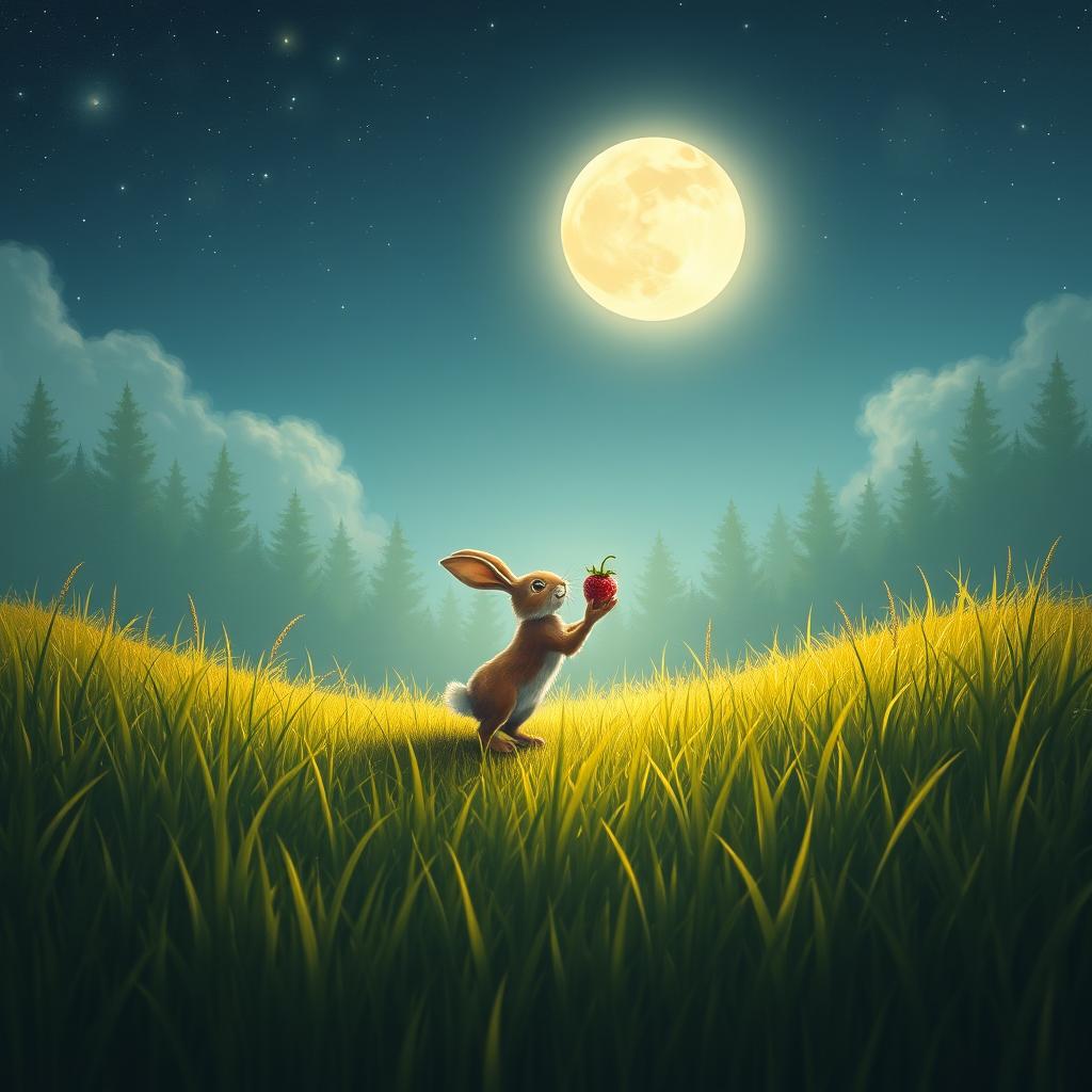 Pip's Moonlit Discovery: The Enchanting Red Berry