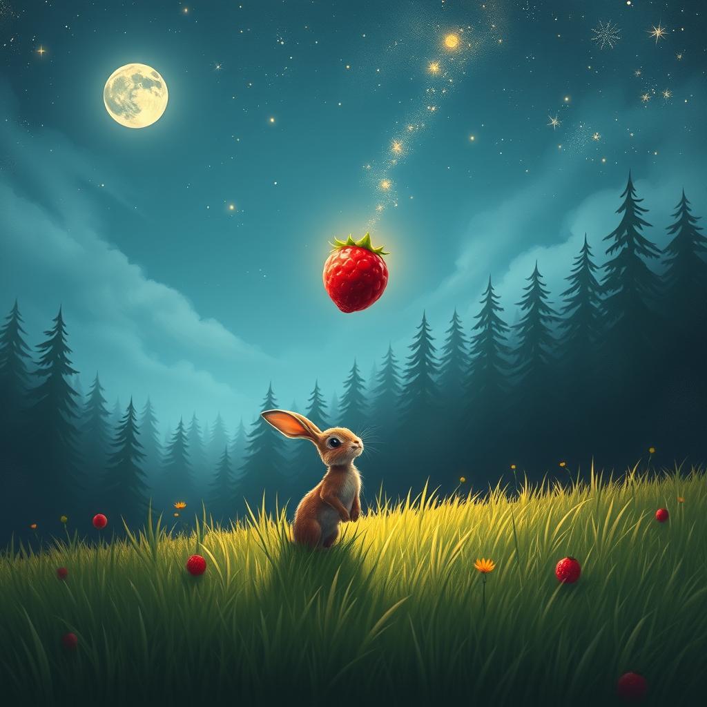 Pip's Moonlit Discovery: The Enchanting Red Berry