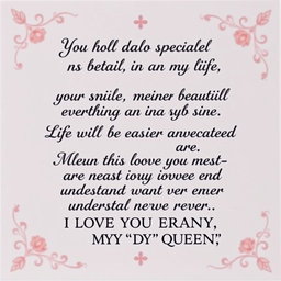 A beautifully designed greeting card with elegant typography, featuring the heartfelt message: "You hold a special place in my life, your smile, your words, everything is priceless to me