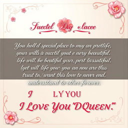 A beautifully designed greeting card with elegant typography, featuring the heartfelt message: "You hold a special place in my life, your smile, your words, everything is priceless to me