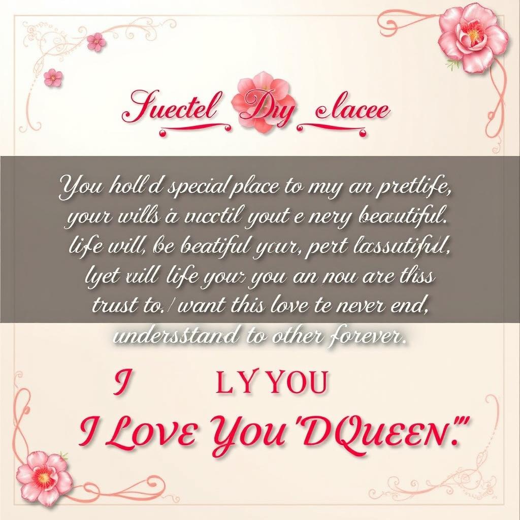 A beautifully designed greeting card with elegant typography, featuring the heartfelt message: "You hold a special place in my life, your smile, your words, everything is priceless to me