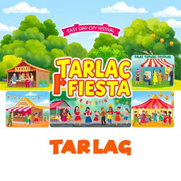 A vibrant and colorful poster celebrating the Tarlac City Fiesta, also known as the Pana Pana Festival and Kaisa Music Festival
