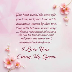 A beautifully designed romantic greeting card, with an elegant and artistic layout