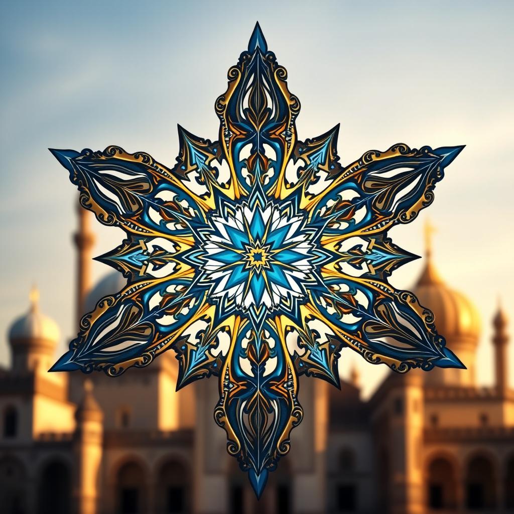 A beautiful and intricate eight-pointed star design, inspired by various architectural structures