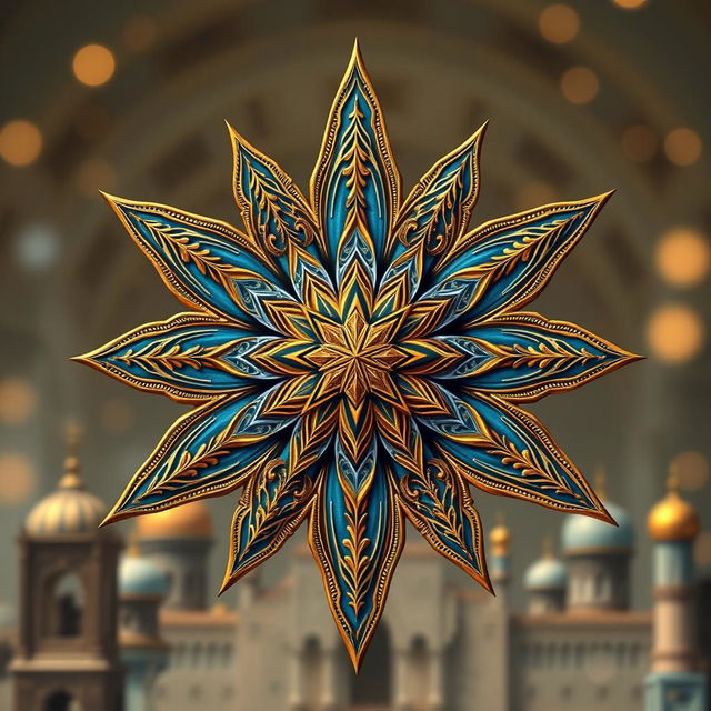 A beautiful and intricate eight-pointed star design, inspired by various architectural structures