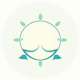A minimalist and artistic representation of a chill group symbol, featuring interconnected circles in soothing blue and green hues, symbolizing harmony and friendship