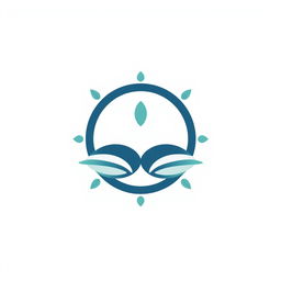 A minimalist and artistic representation of a chill group symbol, featuring interconnected circles in soothing blue and green hues, symbolizing harmony and friendship