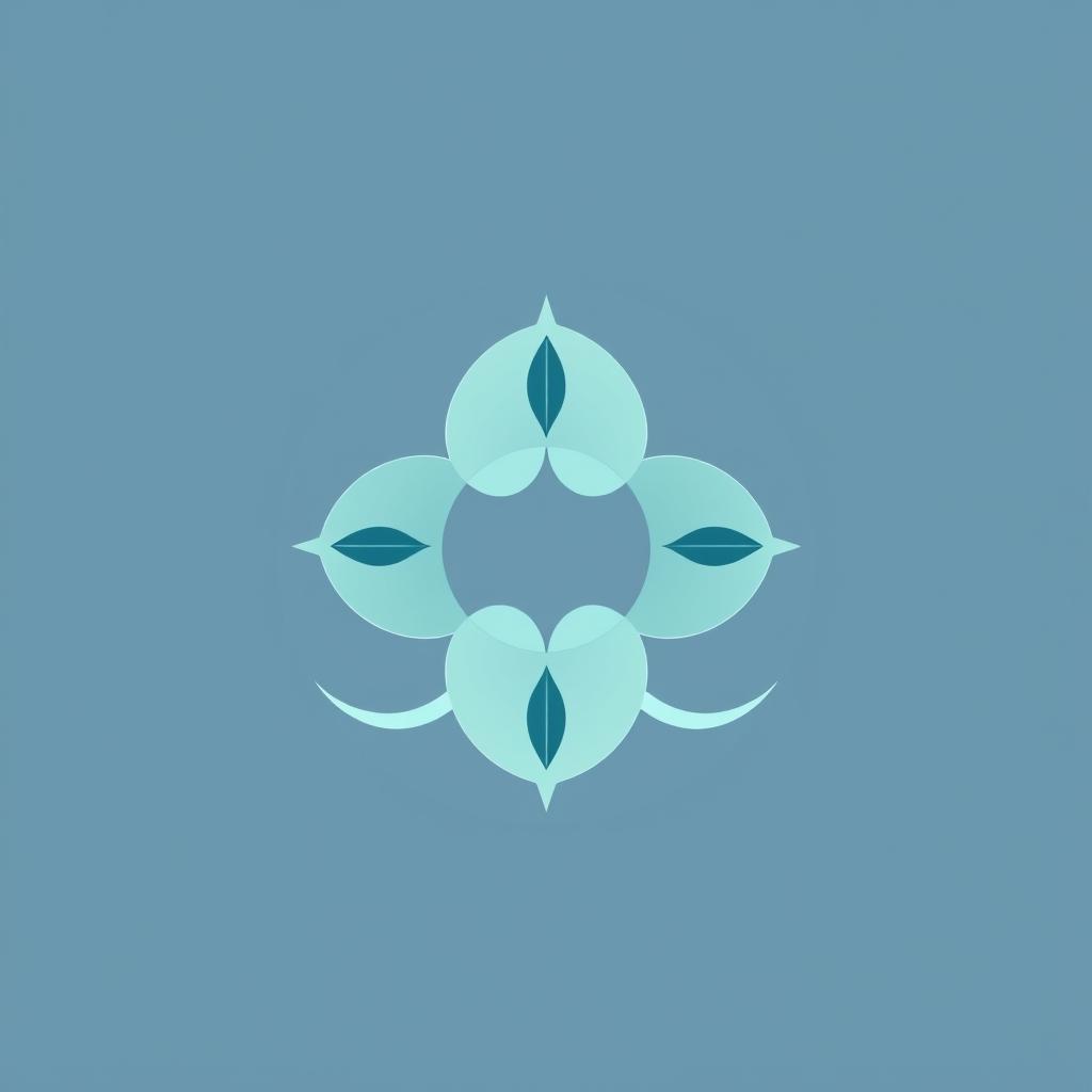 A minimalist and artistic representation of a chill group symbol, featuring interconnected circles in soothing blue and green hues, symbolizing harmony and friendship