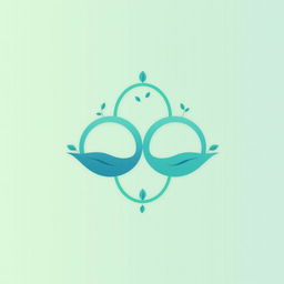 A minimalist and artistic representation of a chill group symbol, featuring interconnected circles in soothing blue and green hues, symbolizing harmony and friendship