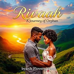 A captivating romance novel book cover featuring a dreamy, enchanting landscape