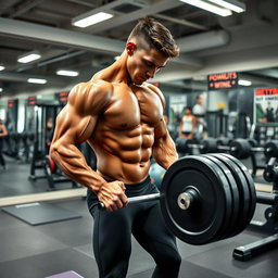 A fit individual engaged in an intense workout session, showcasing strength and determination