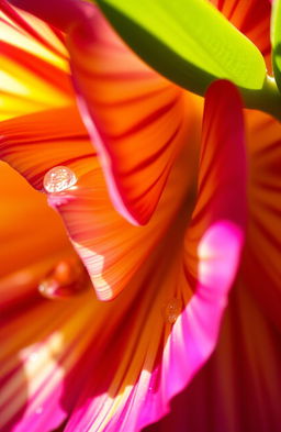 A vibrant and colorful close-up of a blooming flower in full glory, showcasing intricate petal patterns and vivid hues