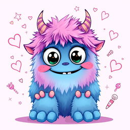 A cute, cartoonish monster with big, friendly eyes and a wide, cheerful smile