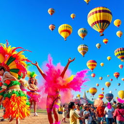 A vibrant and colorful background featuring a blend of images from several famous festivals