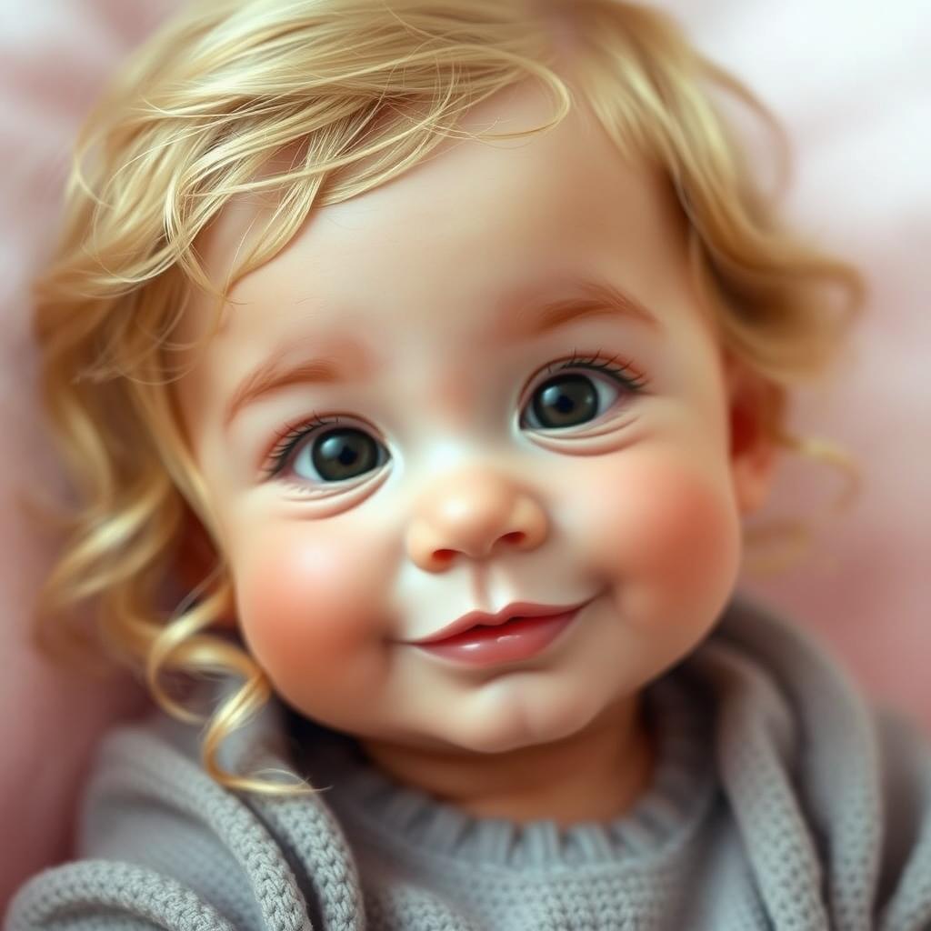 A charming infant with delicate features, embodying a blend of her parents' traits