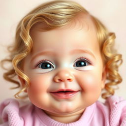A charming infant with delicate features, embodying a blend of her parents' traits