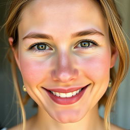 A close-up portrait of a person with a light and clean complexion, featuring a smooth and radiant face