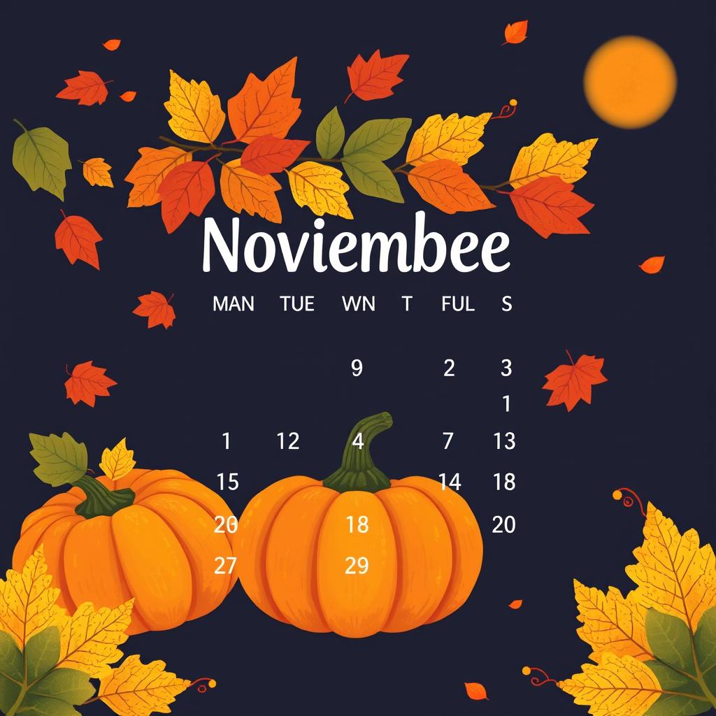 Artistic November Calendar
