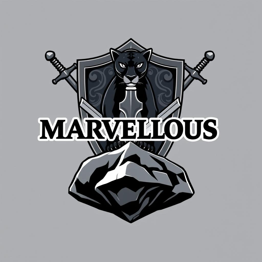 A dynamic and striking logo for "Marvelous FPOs" featuring a classic knight's shield as the central element, intricately designed with ornate patterns