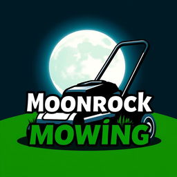 A visually striking logo design showcasing a large, luminous moon as the central element, casting a soft glow