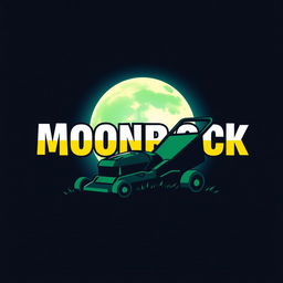 A visually striking logo design showcasing a large, luminous moon as the central element, casting a soft glow