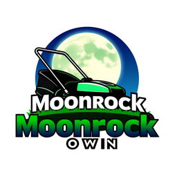 A visually striking logo design showcasing a large, luminous moon as the central element, casting a soft glow