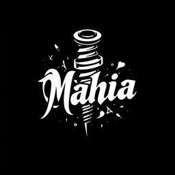 A logo design featuring a stylized screw integrated with tattoo elements, such as ink splashes or needle motifs