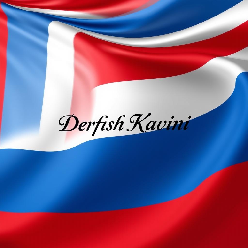 A vibrant flag design featuring bold stripes of red, white, and blue colors