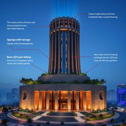 A 20-story tower with a design inspired by Chogha Zanbil and modern architecture
