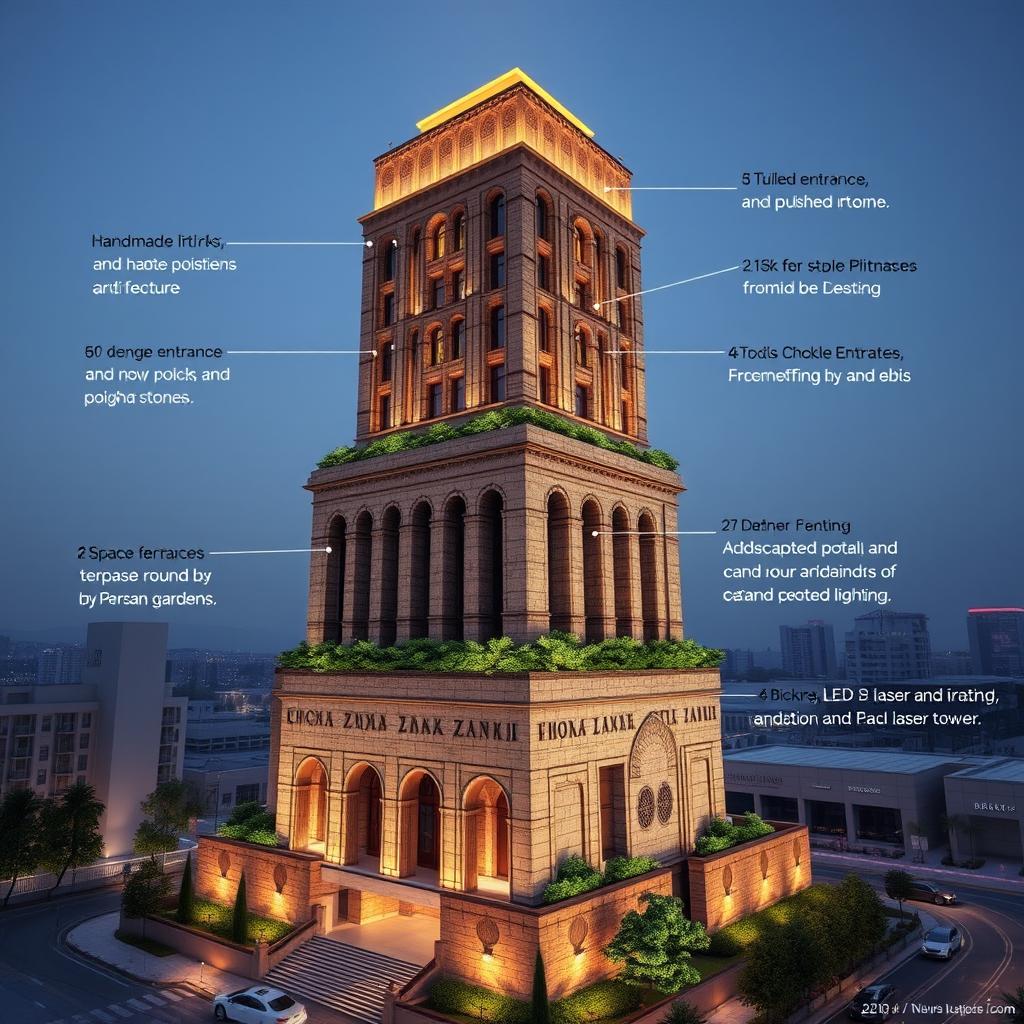 A 20-story tower with a design inspired by Chogha Zanbil and modern architecture