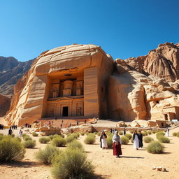 A majestic view of Naqsh-e Rostam, highlighting its grand rock-cut tombs and intricate bas-reliefs that date back 2500 years
