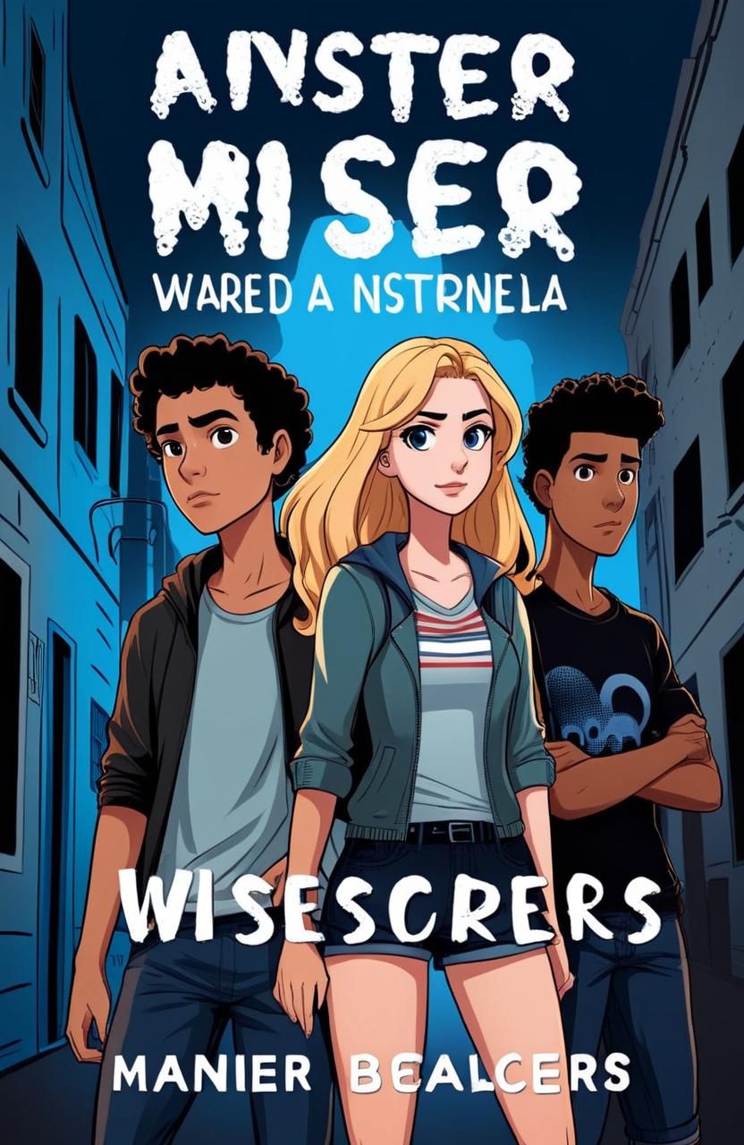 a mystery book, about three teenagers, a Venezuelan Latina with curly brown hair , an American and the main one, the Brazilian as the main character , to discover the cause of the murder of their friend Walter